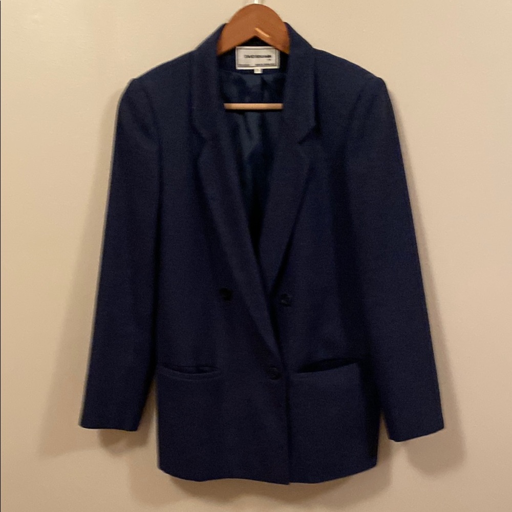 Women's Navy Double-Breasted Blazer